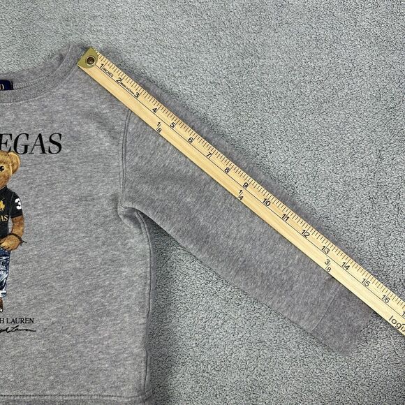 Polo Ralph Lauren Polo Bear Sweatshirt Toddler 4T Gray Fleece Las Vegas - Picture 8 of 9